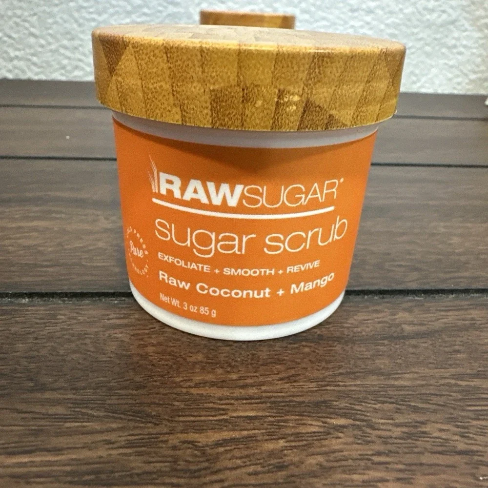 4 Pack Raw Sugar Moisture Loving Sugar Scrub Coconut+ Mango, Pineapple, 15.0 oz
